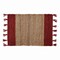 Lalla Jute Border Stripe Indoor Rug Red And Brown with Tassels 24" X 36" Jute Doormat Entryway Mat